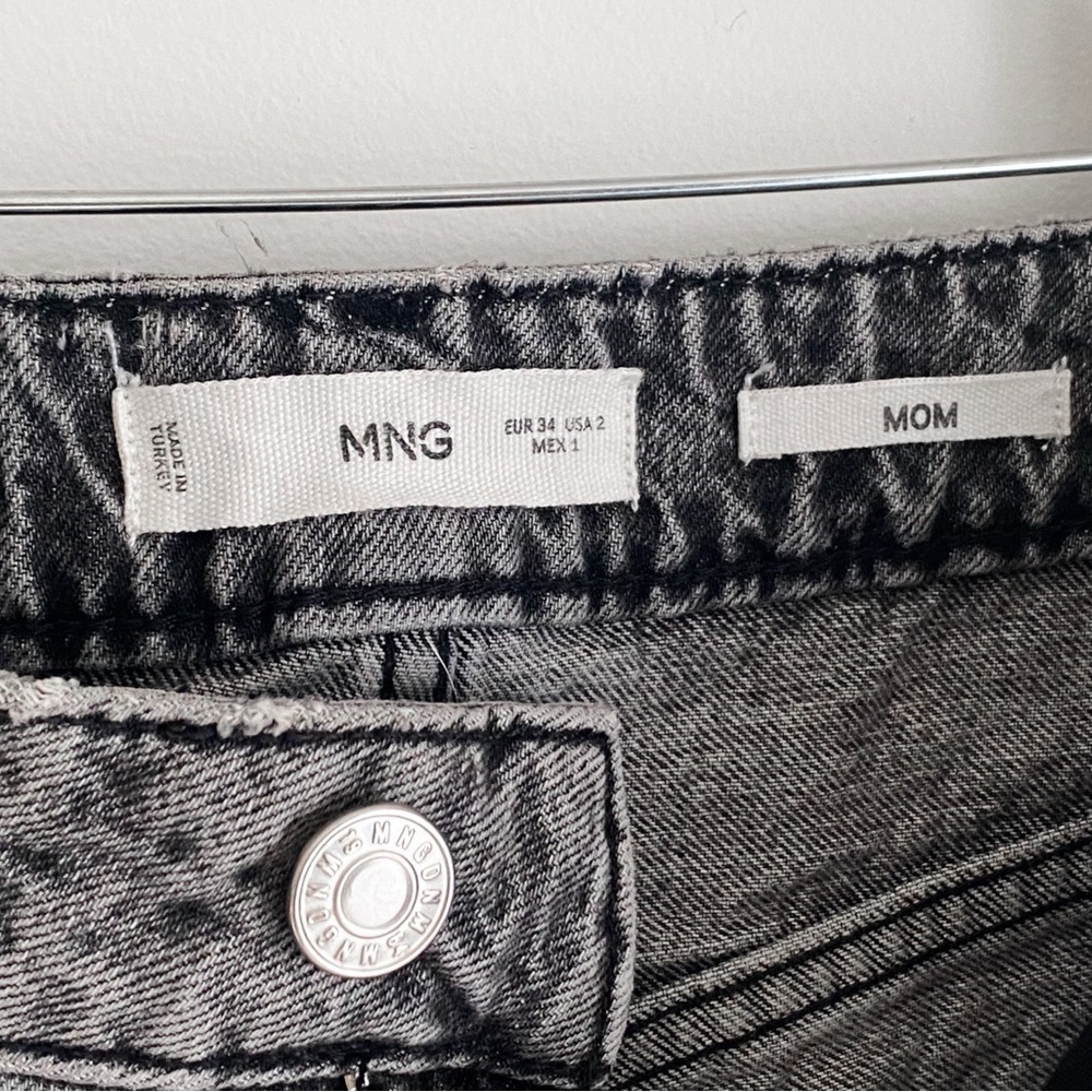 Mango High Rise Mom Jeans, Grey - Size 2 - Picture 5 of 8
